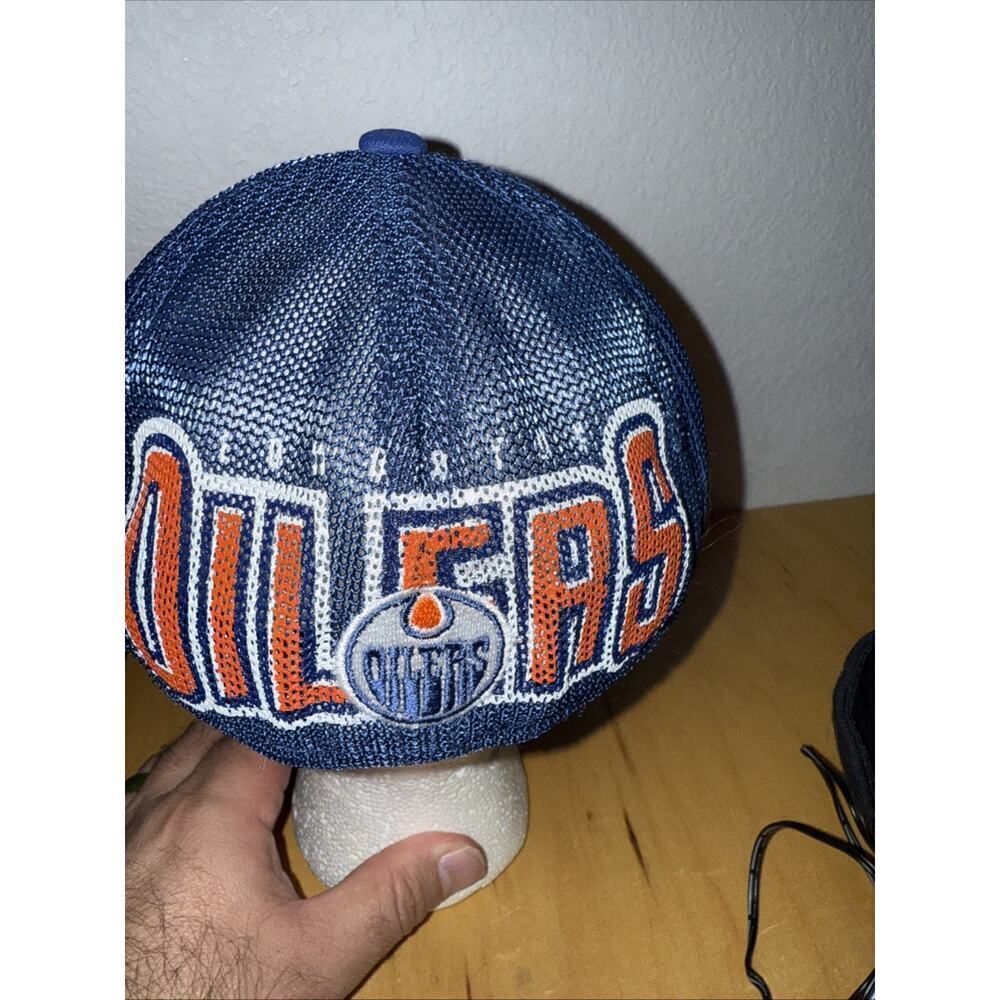 Vintage Edmonton Oilers REEBOK Face Off Hat Cap! EMBROIDERED! S/M Flex - Picture 3 of 5